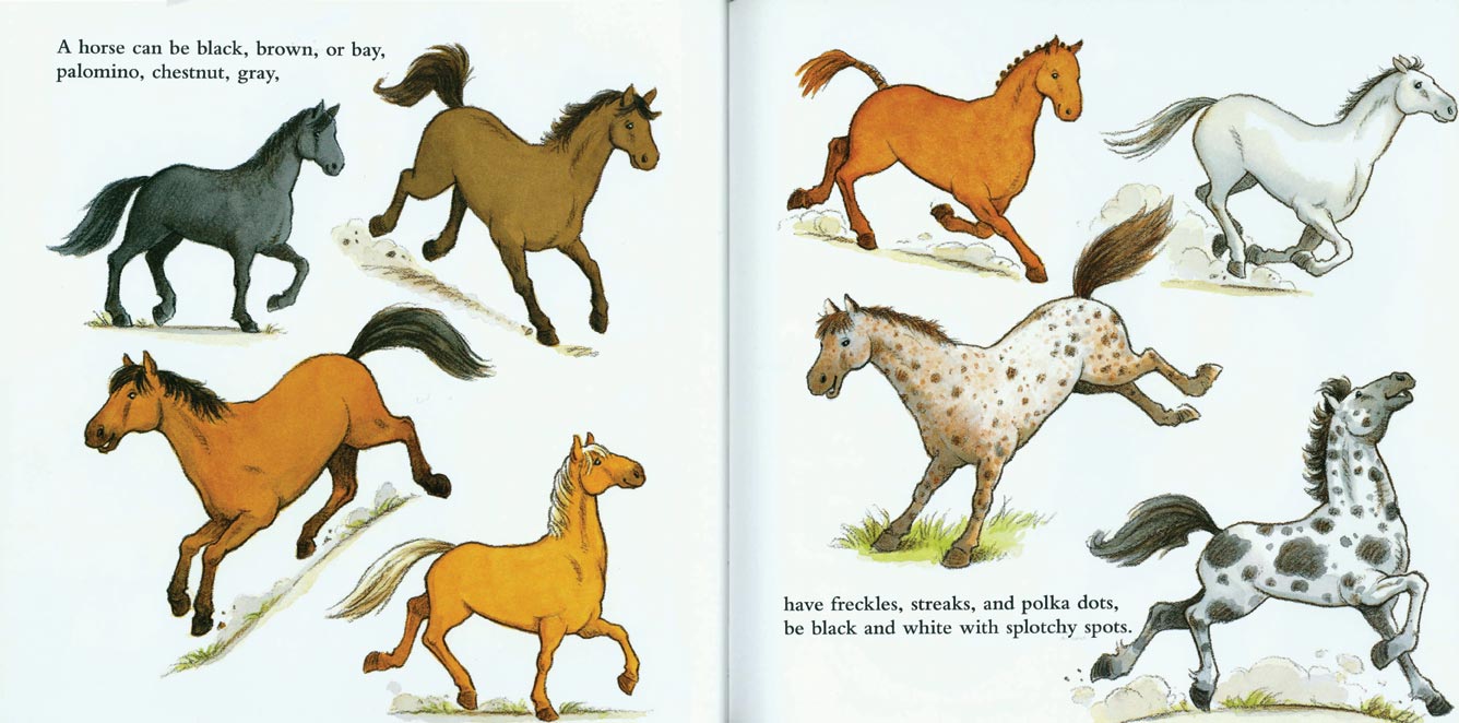 Horses: Trotting! Prancing! Racing! pages 8-9