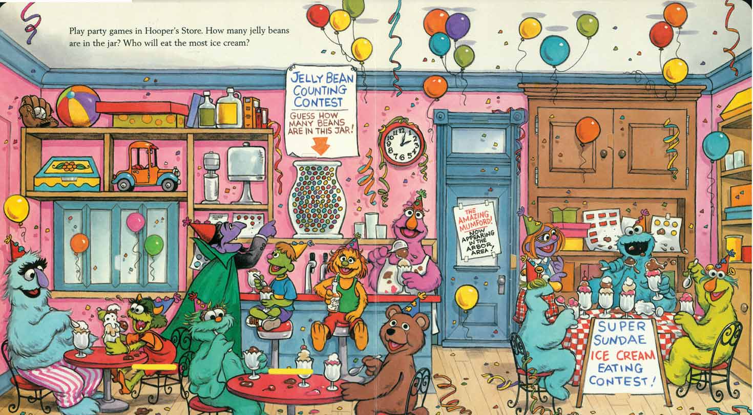 Sesame Street Lift and Peek Party pages 4-5