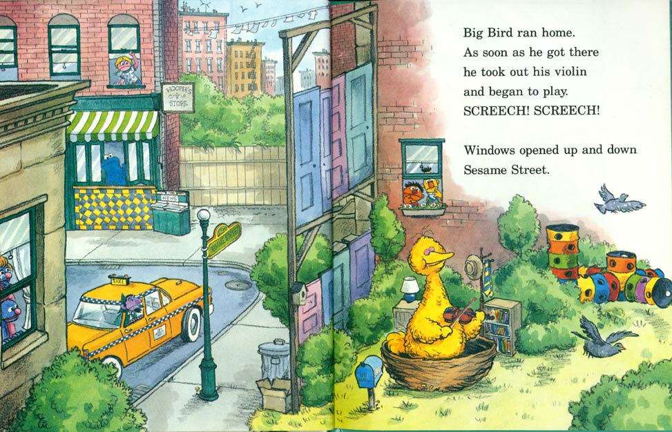 Big Bird Plays the Violin pages 14-15