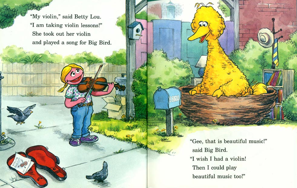 Big Bird Plays the Violin pages 6-7