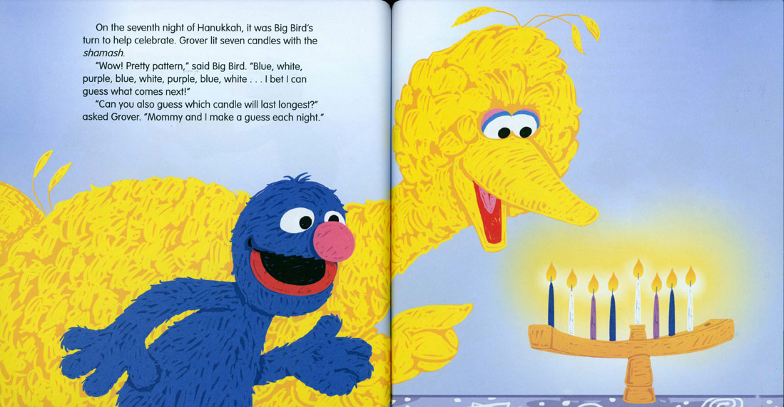 Grover's Eight Nights of Light pages 20-21