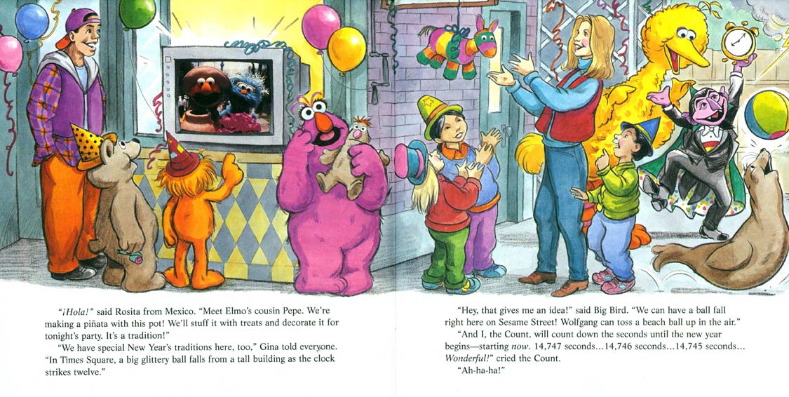 Sesame Street Stays Up Late! pages 6-7