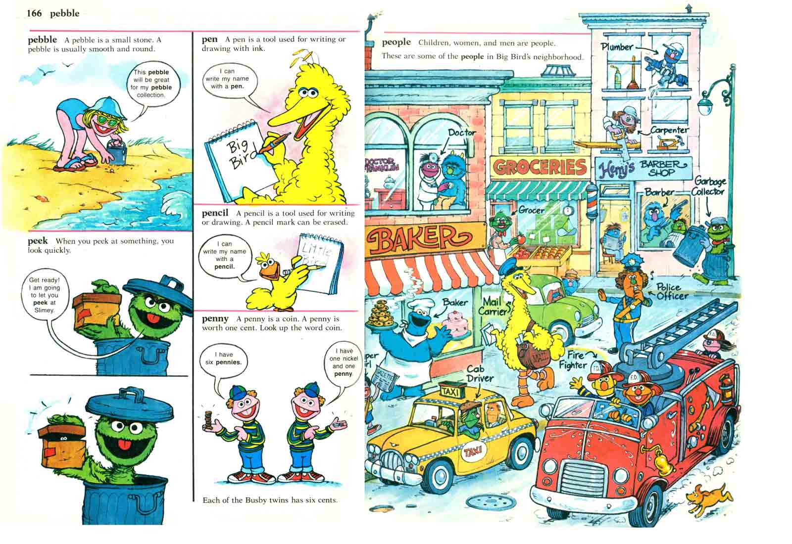 Sesame Street Dictionary pages 166-167