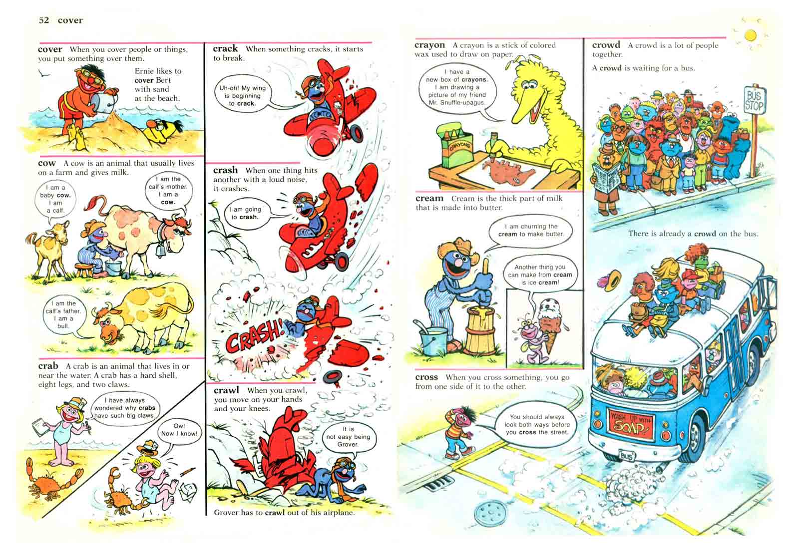 Sesame Street Dictionary pages 52-53