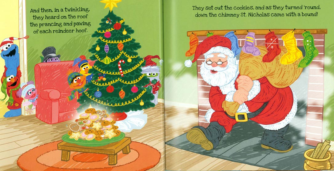 Twas the Night Before Christmas on Sesame Street pages 20-21