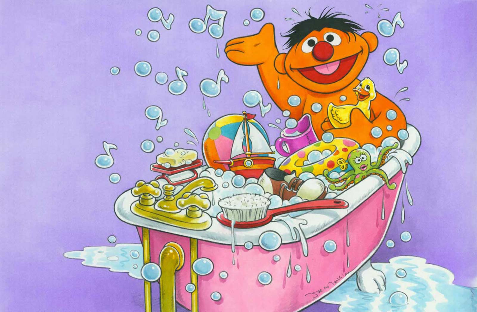 Ernie With Rubber Duckie Joe Mathieu